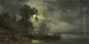 Mondnacht Am Starnbergersee by Ludwig Sckell