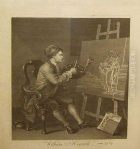 Portrait Of William Hogarth At His Easel by Josiah Boydell