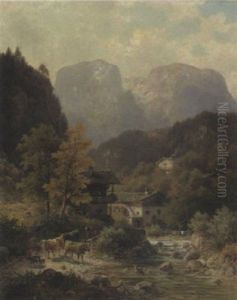 Partie Bei Berchtesgaden by Ludwig Sckell