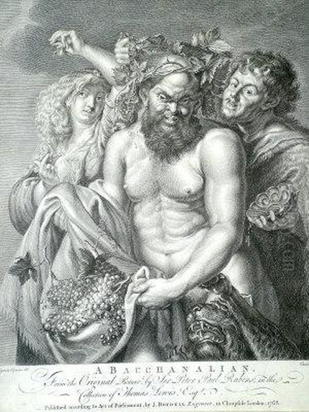 'a Bacchanalian', After Sir Peter Paul Rubens, Publ. According To Act Of Parliament, By J. Boydell Engraver, In Cheapside London; 1768; Engraving, 38x30cm - view 1