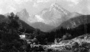 Motiv Bei Berchtesgaden Mit Dem Watzmann by Ludwig Sckell