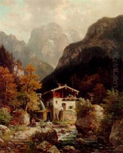 A Mill In Vorgl, Tyrol by Ludwig Sckell
