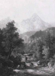 Herbstliche Alpenlandschaft Mit Sennhutte Herbstliche Alpenlandschaft Mit Sennhutte