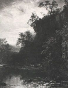 Nachtliche Landschaft Mit Mondschein by Ludwig Sckell