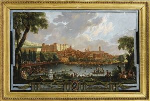 Vue De La Ville De Moncalieri Et De Son Chateau by Ignazio Sclopis