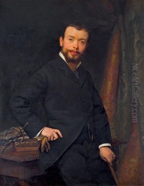 Portrait D'homme Aux Gants. - view 1