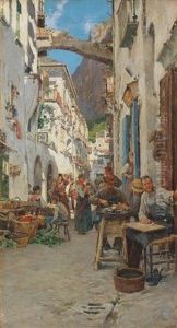 Via Con Terrazze Ad Amalfi by Pietro Scoppetta