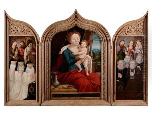 Spatgotischer Klappaltar (hausaltar) by Jan Van Scorel