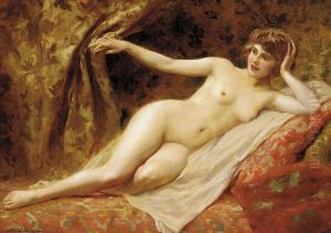 A Reclining Female Nude by Abel Dominique Boye