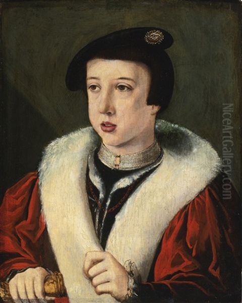 Portrait Of A Boy, Head And Shoulders, Wearing A Beret, Possibly The Young Ferdinand I, Holy Roman Emperor - view 1