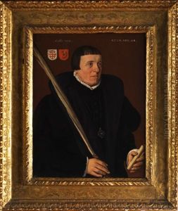 Portrait Eines Herrn Aus Der Konfraternitats-gesellschaft Sankt Johannes Von Jerusalem In Utrecht by Jan Van Scorel