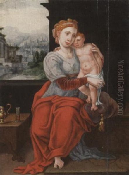 Madonna Mit Dem Christuskind Vor Landschaftshintergrund - view 1