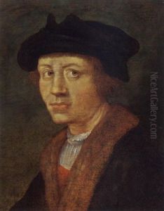 A Portrait Of A Young Man Wearing A Fur-lined Black Coat And A Black Beret