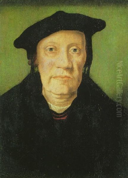 Portrait Of A Gentleman Wearing Doctoral Robes And Cap - view 1