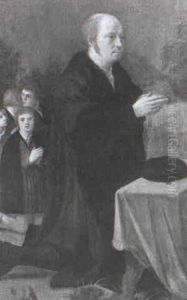 Donor And His Four Sons At Prayer
