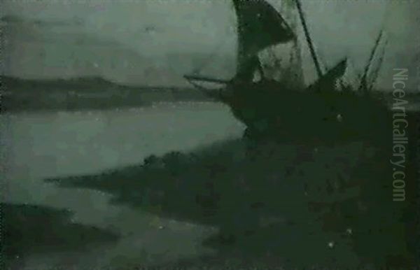 Beached Boat At Sunrise - view 1