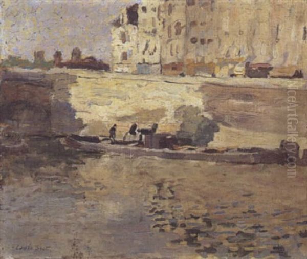 Paris, Barge Le Long De Quais - view 1