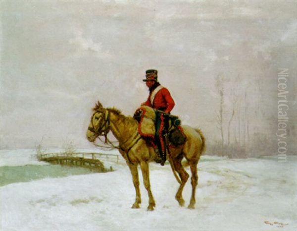 A French Soldier On Horseback - view 1