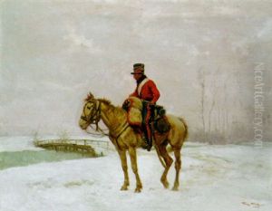 A French Soldier On Horseback by George Bertin Scott
