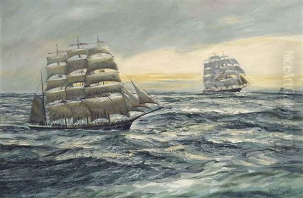 Cutty Sark Leading Shenandoah Off The Horn - view 1
