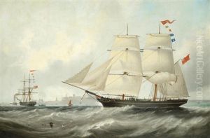 The Coastal Trading Brig Ariadne, In Two Positions, Off Tynemouth