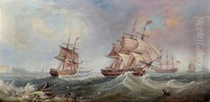 Sailing Ships Off A Coast