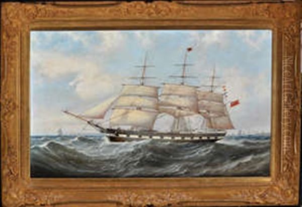 A Clipper Ship With Black And White Hull - view 1