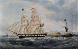 The Barque Emilia And The Paddle Tug Black Prince At The Mouth Of The Tyne