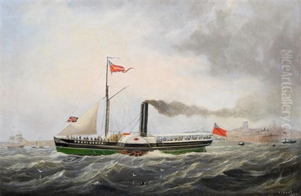Portrait Of The Steamer Providence Off A Coastline - view 1
