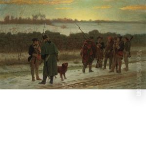 First Instruction In Guard Duty-a Scene From The Revolution-9 by Julian Scott