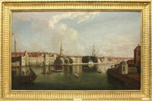 View On The Thames, Temple Stairs And Old Savoy by Samuel Scott