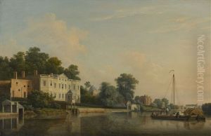 A View Of Alexander Pope's Villa At Twickenham, On The Banks Of The Thames by Samuel Scott