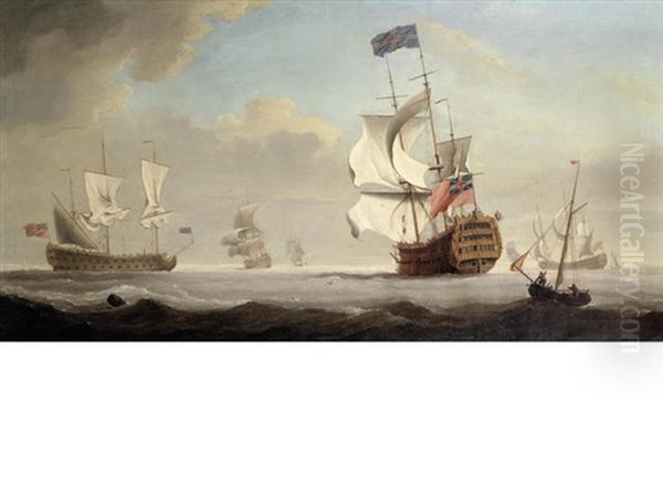 The Flagship Royal George Coming To Anchor In A Stiff Breeze, Probably Upon Arrival At Spithead - view 1