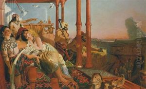 The Eve Of The Deluge. For As In The Days That Were Before The Flood, They Were Eating And Drinking, And Marrying And Giving In Marriage, Until The Day That Noah Entered Into The Ark by William Bell Scott