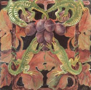 Newts Eating Grapes by William Bell Scott