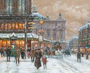 Paris - The Opera House And Cafe De La Paix by Emile Boyer