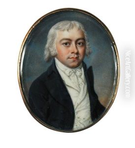 Portrait Of A Young Gentleman In A Black Jacket, White Stock And Waistcoat