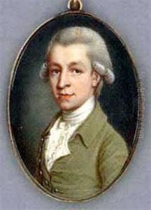 A Young Gentleman, In Moss-green Coat, White Waistcoat And Frilled Cravat, Powdered Wig by James Scouler