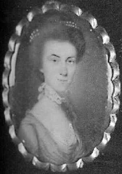 Portrait Of A Lady In Blue Dress Wearing Lace Choker - view 1