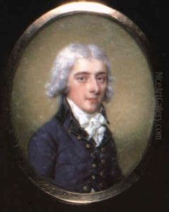 A Fine Naval Officer, In Blue Coat With Gold Buttons With   Anchors And Black Collar