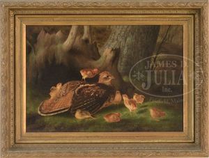 Ruffed Grouse With Chicks by James Long Scudder