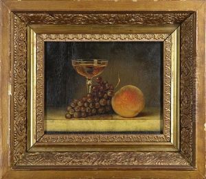 Still Life Fruit And Wine by James Long Scudder