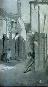 A Young Girl In A Sunlit Street A Young Girl In A Sunlit Street