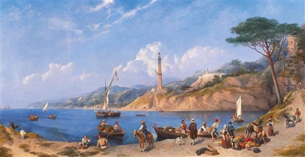 A Lively Scene On The Southern Italian Coast - view 1