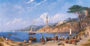 A Lively Scene On The Southern Italian Coast by Charles Henry Seaforth
