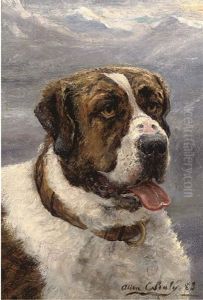 Portrait Of A St. Bernard, Turned To The Left (+ The Gentle Giant; Pair)
