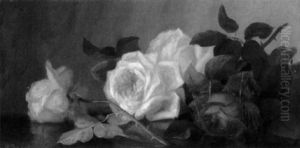 Still Life With Red And Pink Roses by George W. Seavey