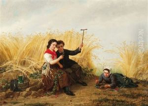 Zomerse Idylle In Het Korenveld by Henri van Seben