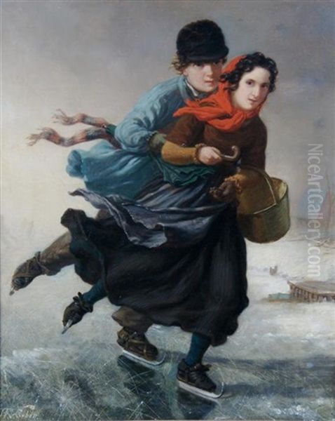 Ice Skating Couple - view 1