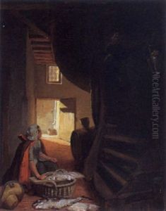 Vissersvrouw In Interieur